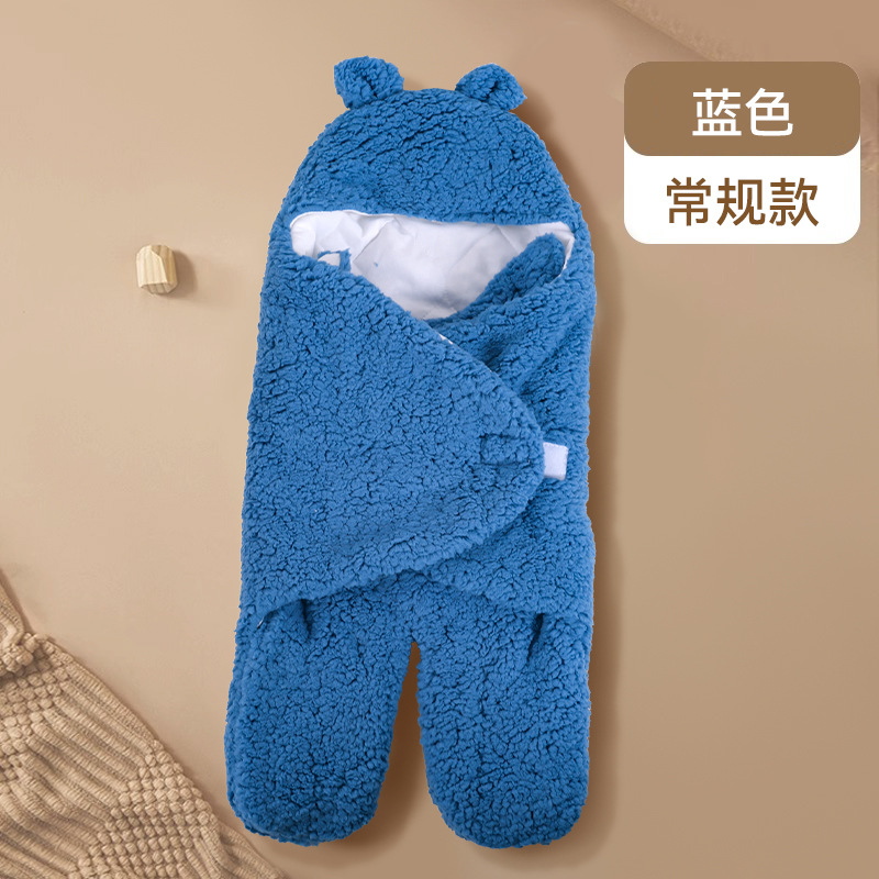 Picture of Baby Sleeping Bag Baby Going Out in Winter Swaddling Newborn Split Swaddling with Velvet Warm Cushion