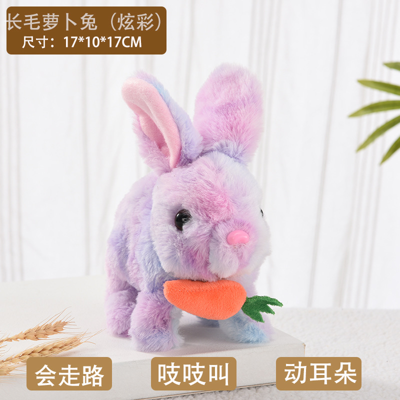 Picture of Plush Electric White Rabbit Simulation Pet Can Walk, Call, Move Mouth, Shake Ears Angora Rabbit Pet Toy