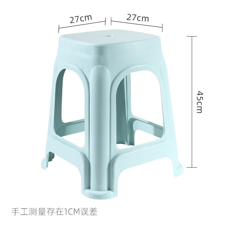 Picture of Thickened plastic stool household chair square stool plastic adult bench simple high stool stackable stool wholesale