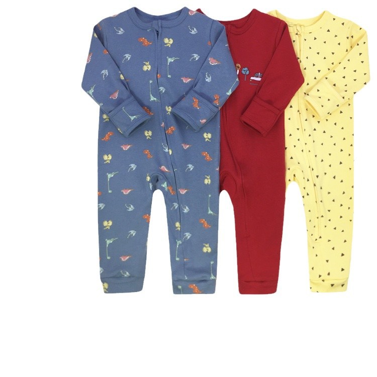 Picture of Foreign trade children's clothing new spring and autumn baby jumpsuit long sleeve ha-suit flat foot zipper climbing suit three-piece outfit cross-border generation hair