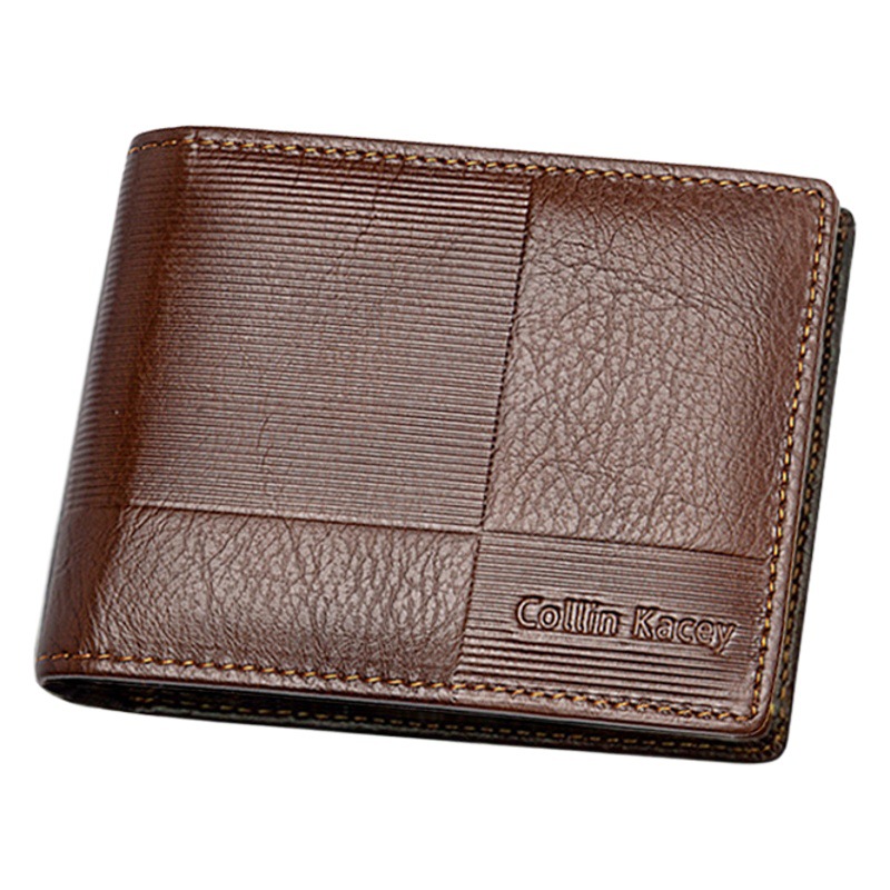 New cowhide wallet men's casual ID bag fashion short silver bag business multi-card wallet manufacturers wholesale