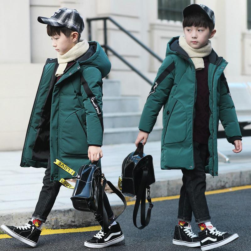 Boys Cotton Coat 2022 New Korean Style Baby Midi Cotton Coat Winter Clothes Children's Thickened Cotton Coat