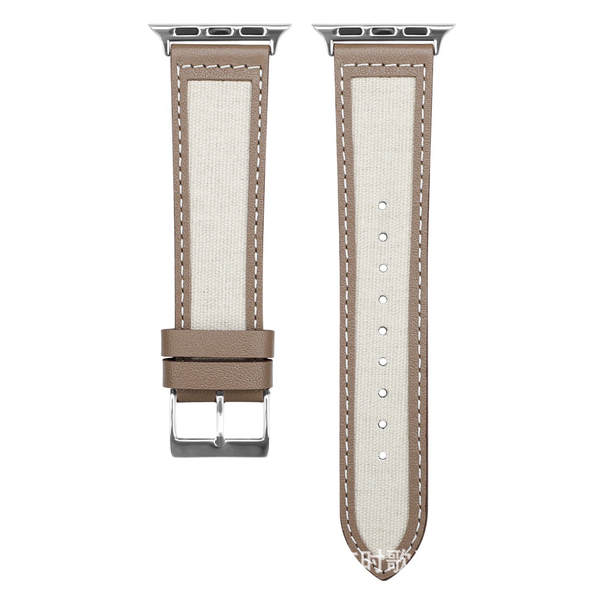 For Apple Watch iWatch987 Genuine Leather Canvas Strap applewatchs10 Color Contrast Strap in stock