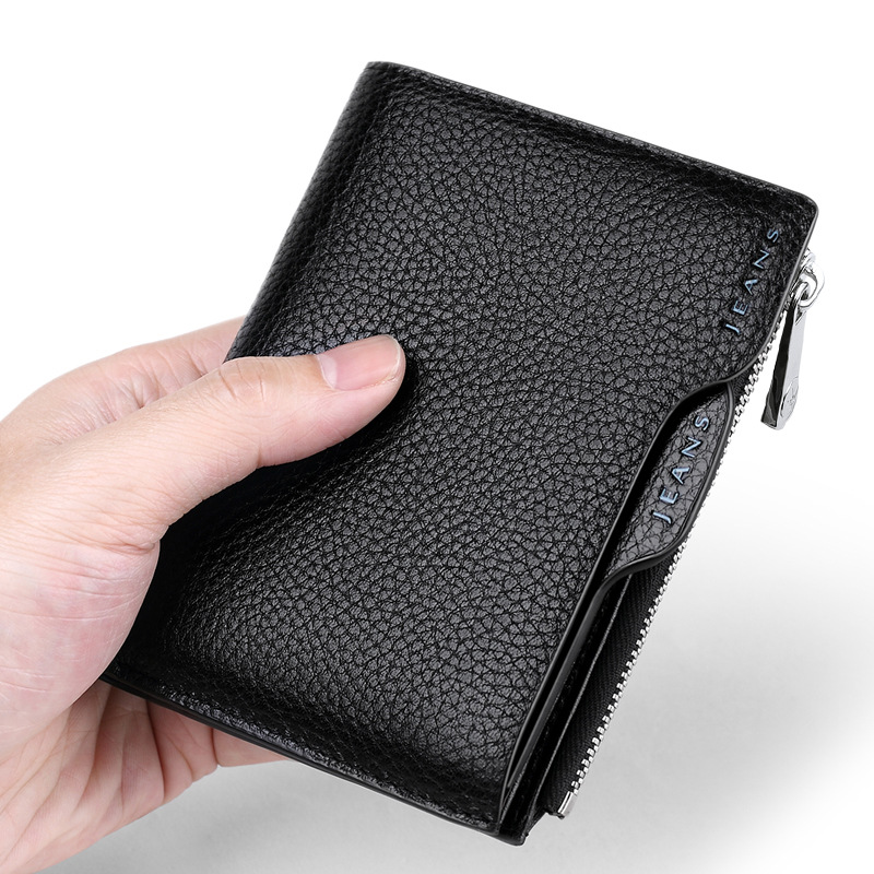 Picture of Emperor Paul Anti-Theft Men's Classy Wallet Men's Zipper Multi-Function Driver's License Men's Genuine Leather Wallet Card Holder