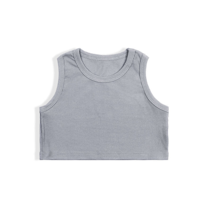 Picture of 2023 Girl's Rib Vest Baby Girl's Clothing Sling Sports Cotton New European and American Fashion Sleeveless Top