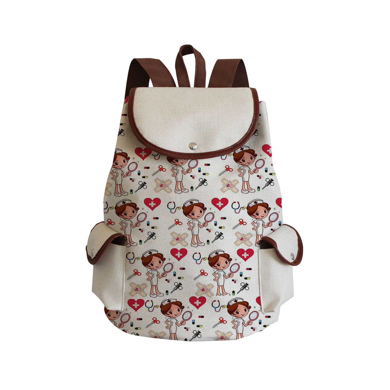 Picture of Cross-border Nurse Printed Backpack Medical Printed Large Capacity Backpack Cartoon Pattern Student Schoolbag Wholesale