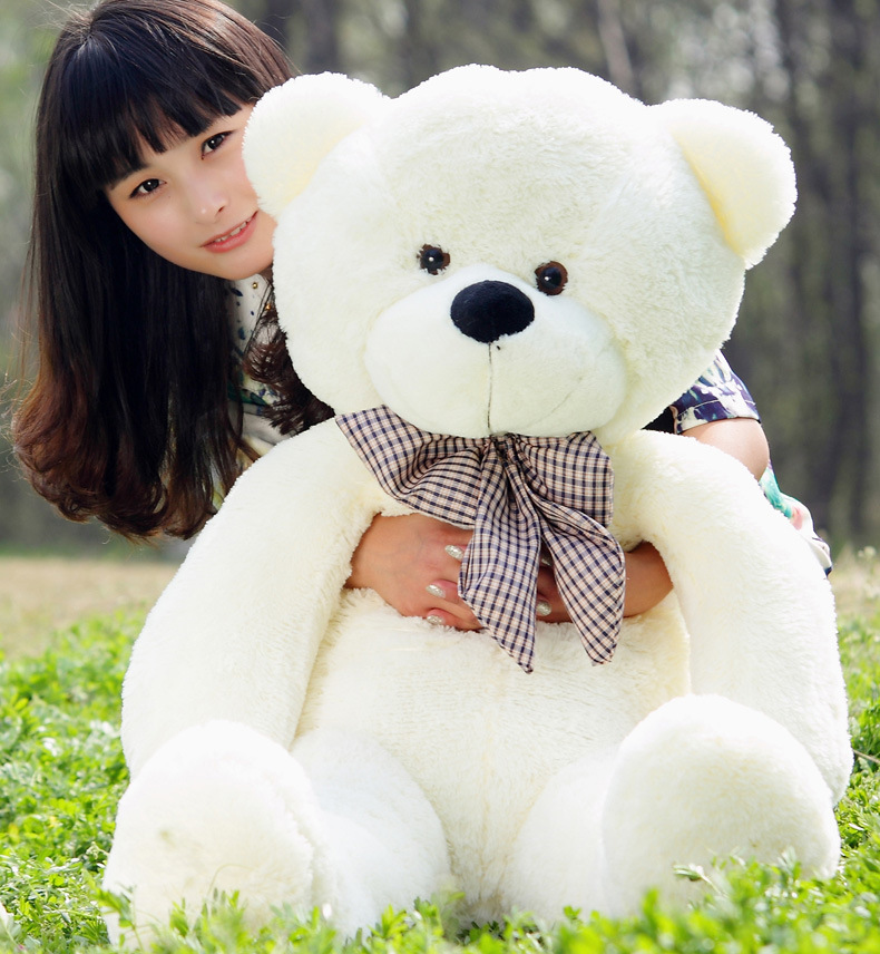 Picture of Plush Doll Doll White Powder Brown Large Teddy Bear Rag Doll Toy Girlfriend Gift Girls Children Pillow