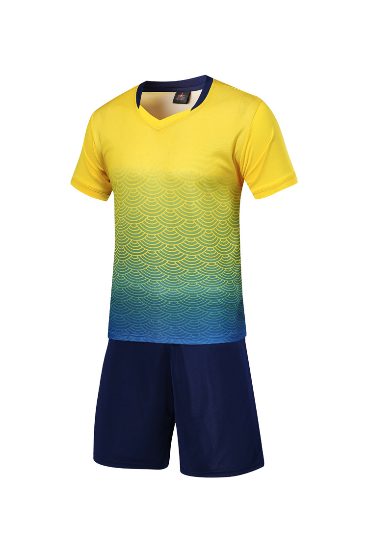 Picture of Factory direct supply sweat absorbent breathable adult children's football clothes suit wholesale in stock short sleeve football clothes can be printed