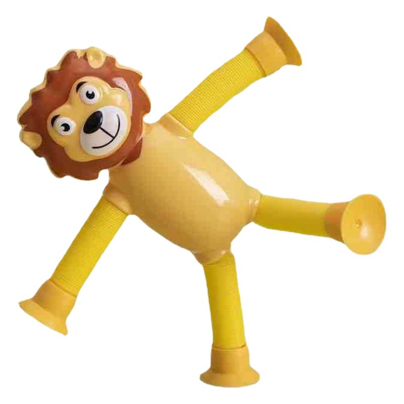 Factory direct cross-border new lion monkey telescopic tube toys puzzle decompression stretch tube decompression toys