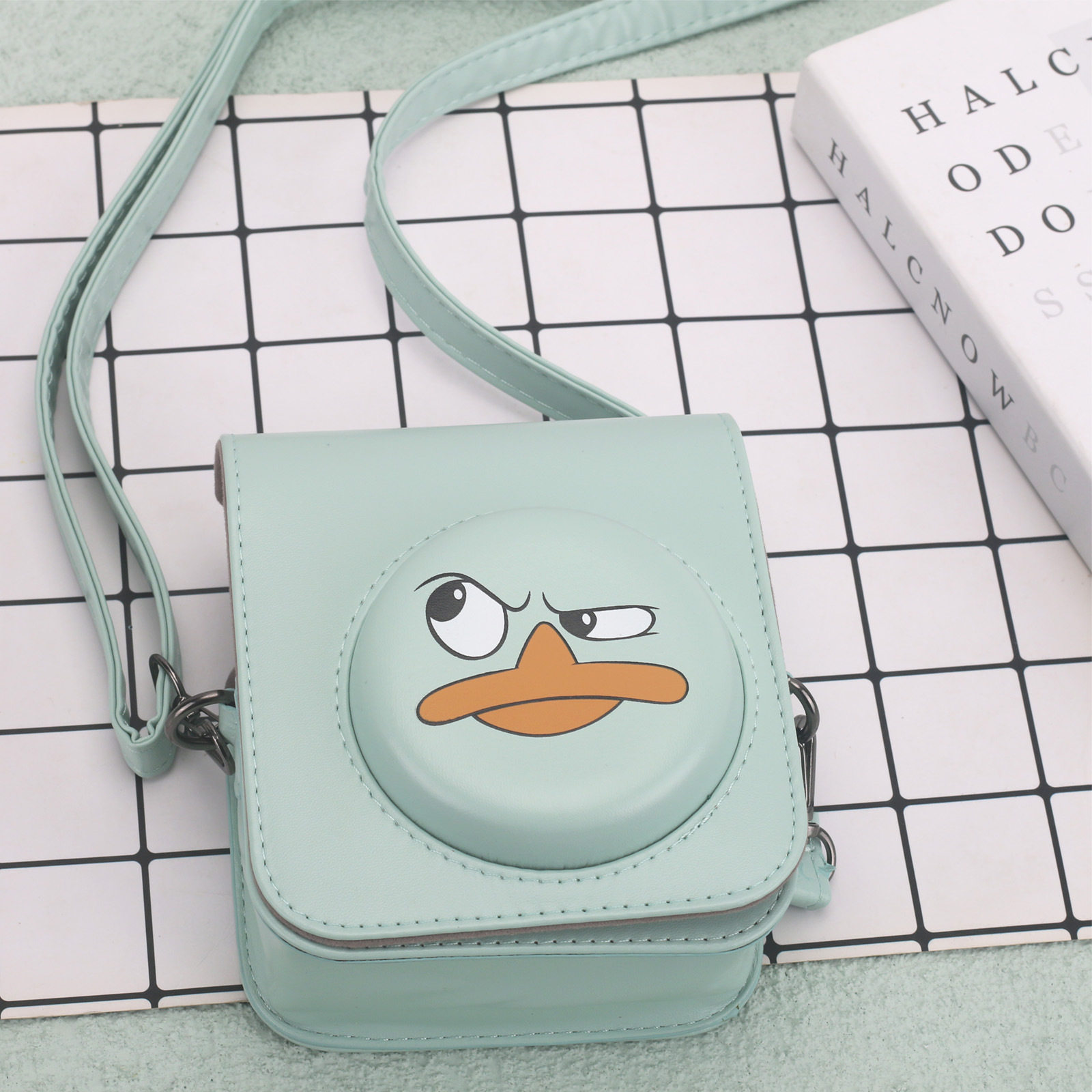 Picture of Dropshipping Polaroid Mini12 Cartoon Green Bottom Duck Camera Bag Magnetic + Back Pocket Storage Photo Style