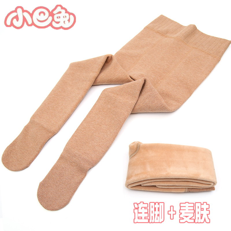 Picture of Xiaoba Rabbit Winter Thickened Girl's Children's Leggings Cotton Vertical Strip Warm Foot Air-Lined Velvet One-piece Pants Divided into Socks
