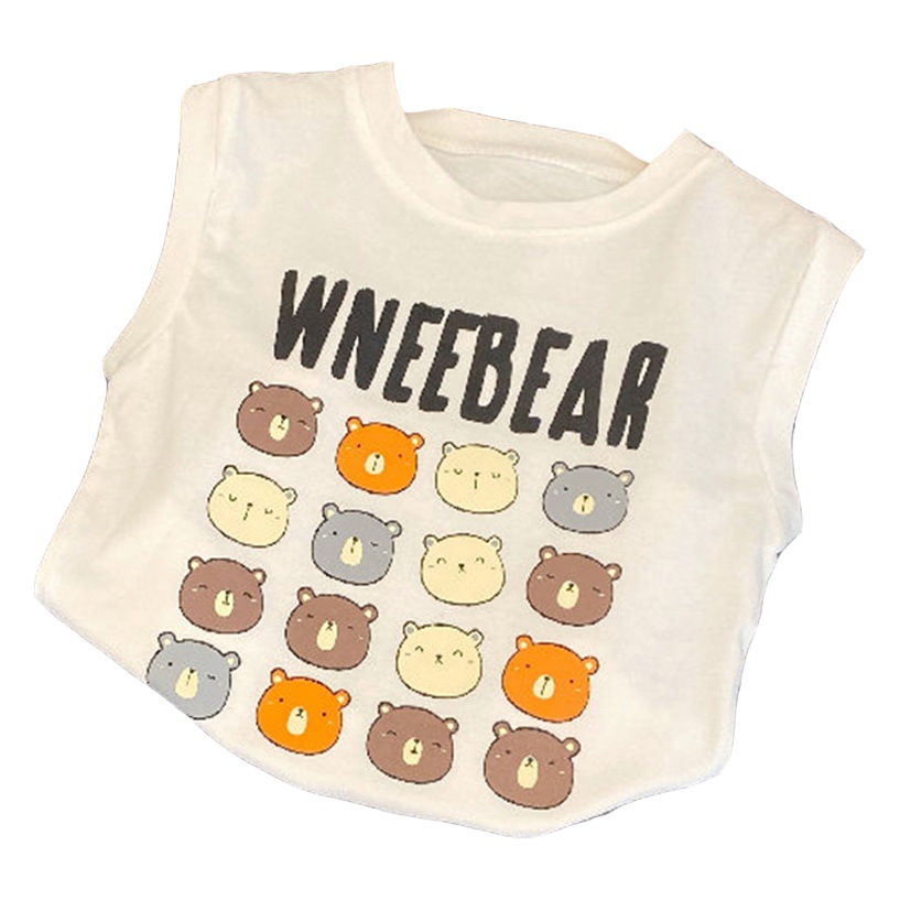 Pure Cotton Kidsren's Sleeveless T-Shirt 2025 Cute Cartoon Versatile Small and Medium Kidsren's Clothing Men's and Women's Waistcoat Vest Top Summer