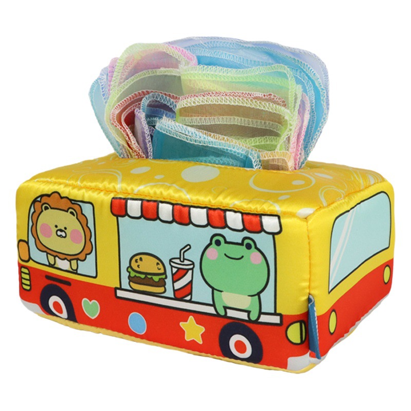 New Tear-Resistant Tissue Box Toy Baby Enlightenment Learning Finger Exercise Tissue Paper Baby Toy in Stock