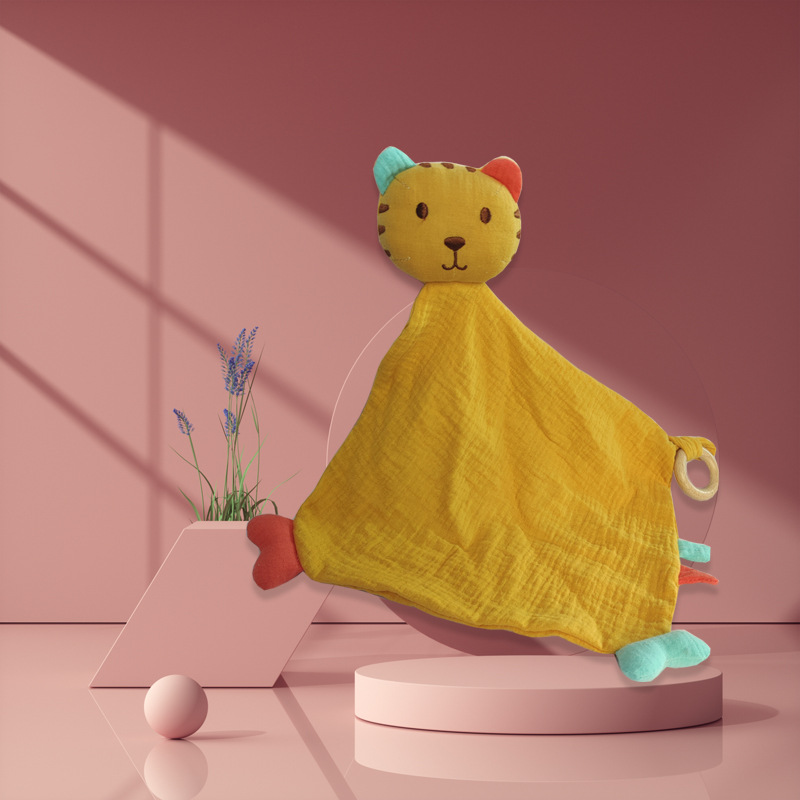 Picture of Baby comfort towel bean label can be imported to coax sleep doll baby early education to comfort doll cartoon doll wholesale