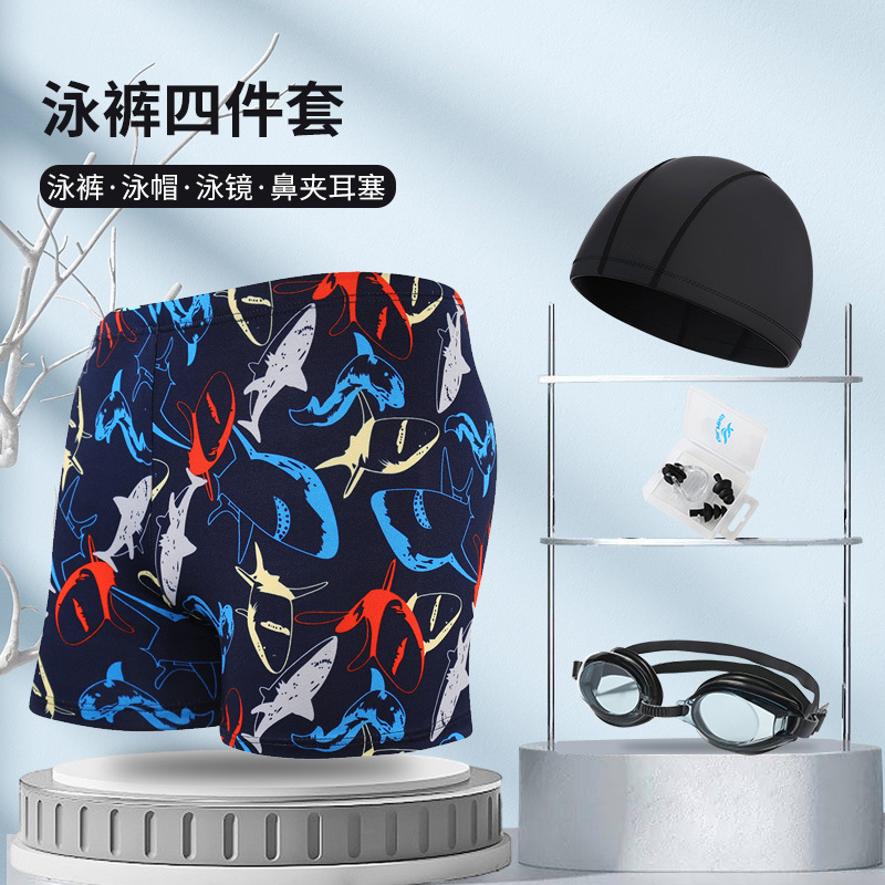 Picture of Explosions swimming trunks adult men's plus size anti-embarrassment boxer men's printing beach hot spring swimming trunks factory wholesale