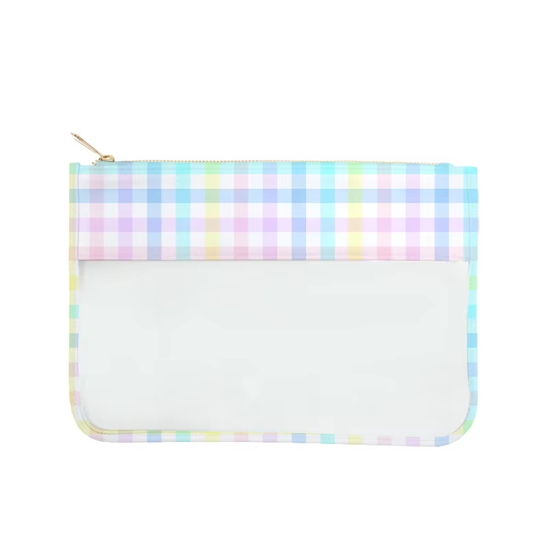Picture of Simple PVC Transparent Shrunken Bag Waterproof Cosmetic Bag Beach Waterproof Mobile Phone Bag S/M Large Capacity Breathable Cosmetic Bag