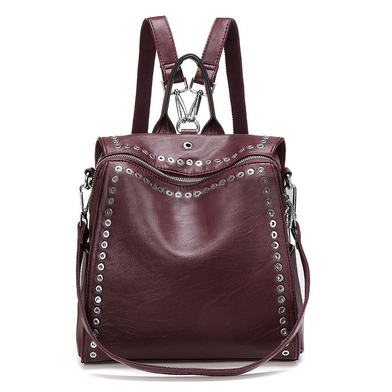 Picture of Bag Women's 2025 New Korean Fashion Backpack Women's Personalized Rivet Women's Multi-functional Casual Travel Backpack