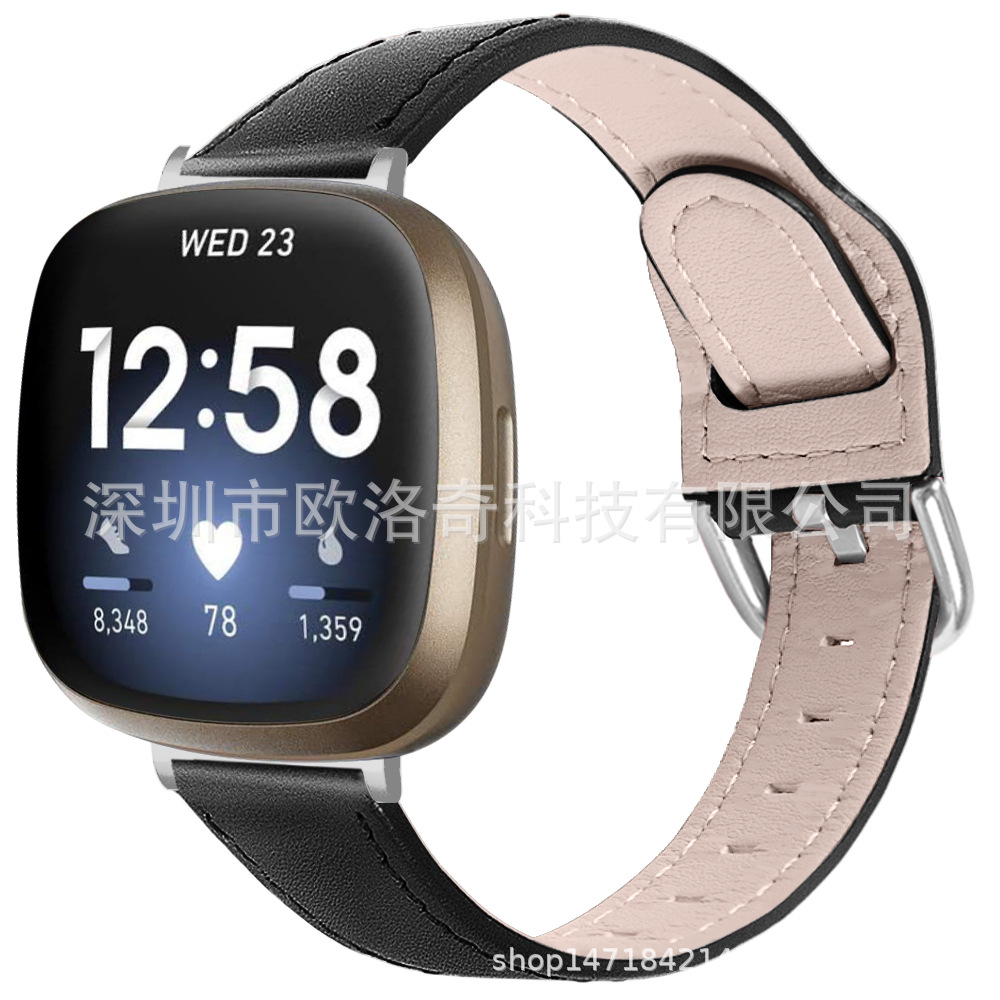 Picture of For Fitbit versa 3 high-grade genuine leather strap versa4 smart watch strap car line strap