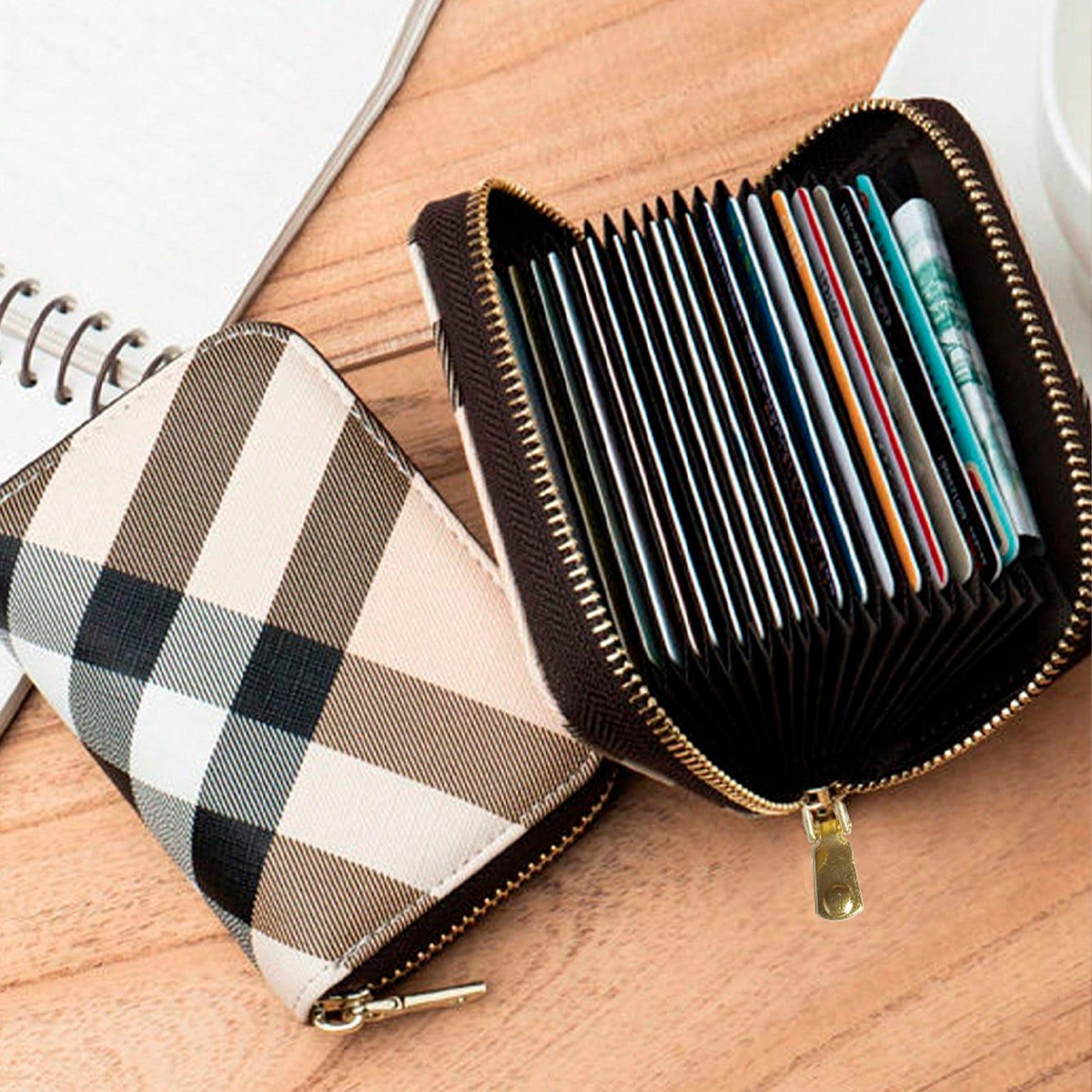 European and American Simple Women's Card Holder Zipper Small Coin Purse Men's and Women's Organ Card Holder Card Holder Multi-Card Driver's License Holder