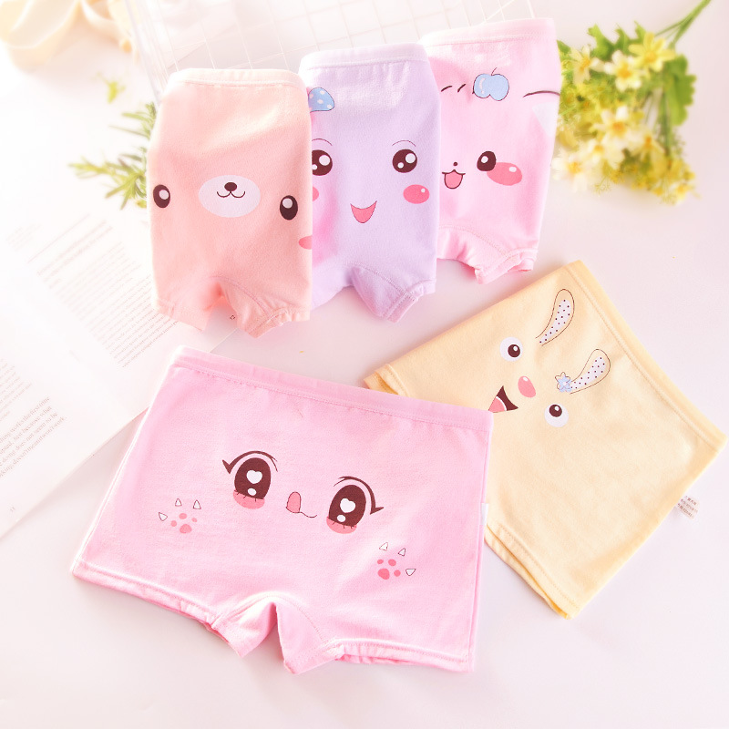 Picture of Girls' Underwear Cotton Children's Boxer Shorts Not Clipping Butt Baby's Big Children's Boxer Shorts Girls' Triangle Underpants