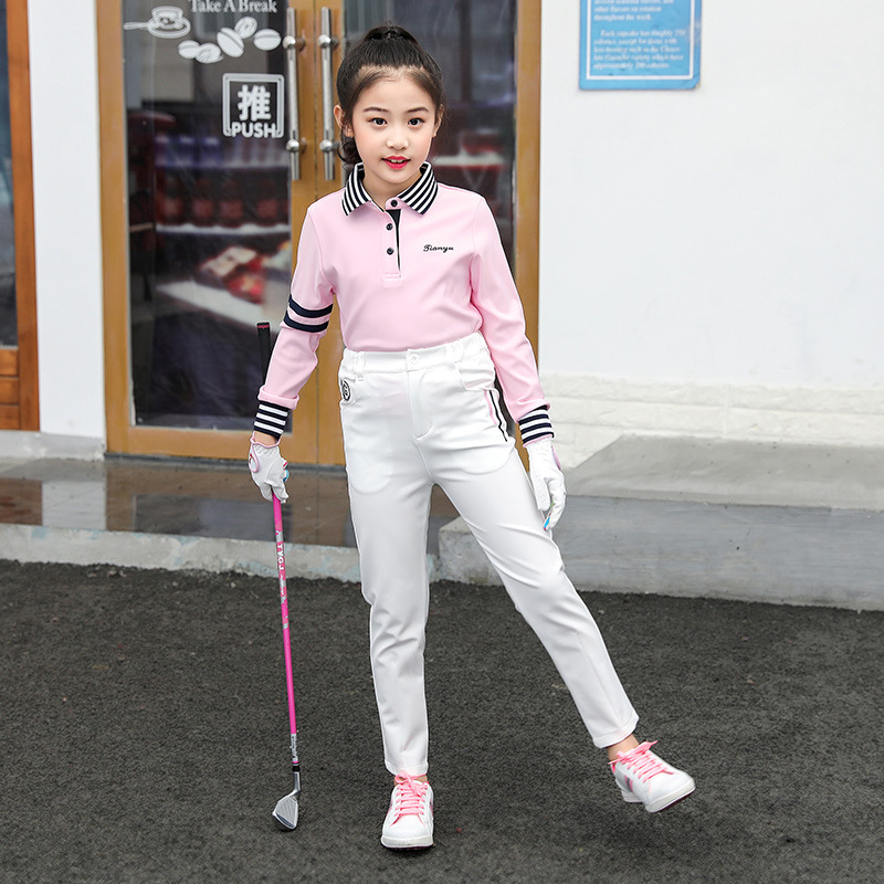 Picture of TTYGJ Golf Children's Clothing Autumn Boys and Girls Korean Slim-fit Breathable Long-sleeve Children's Lapel T-shirt