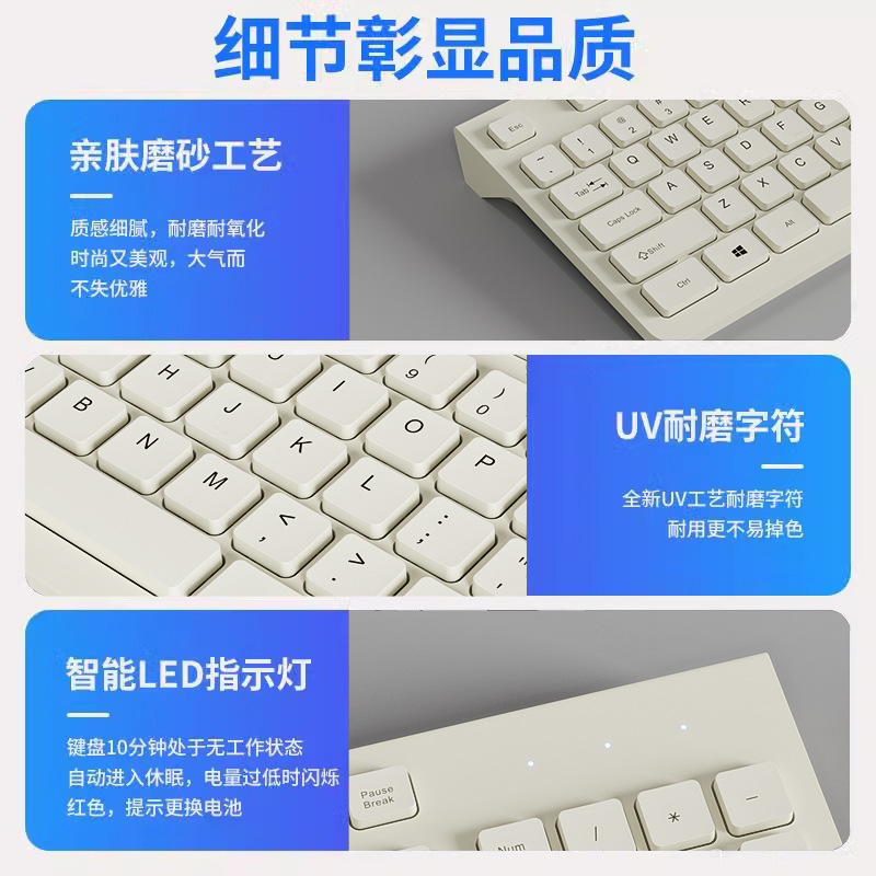 Picture of Wireless Keyboard Mouse suit Mute Office Game Ultra-thin Laptop Keyboard Mouse Notebook Peripherals Digital