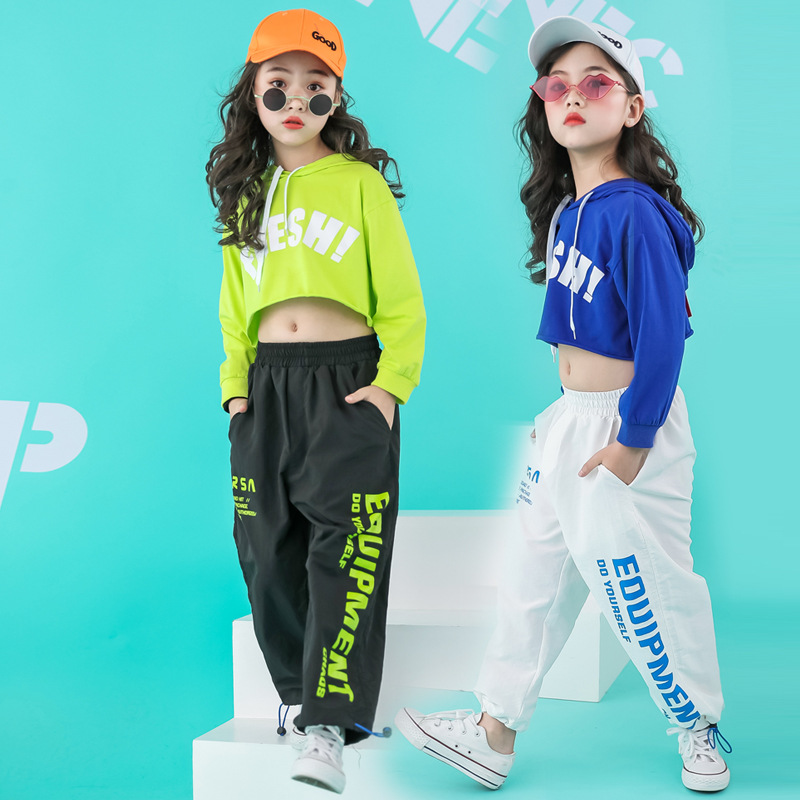 Picture of New Hip-Hop Girls' Street Dance Suit Trendy Show Korean Crop Top Children's Jazz Dance Table Performance Costume