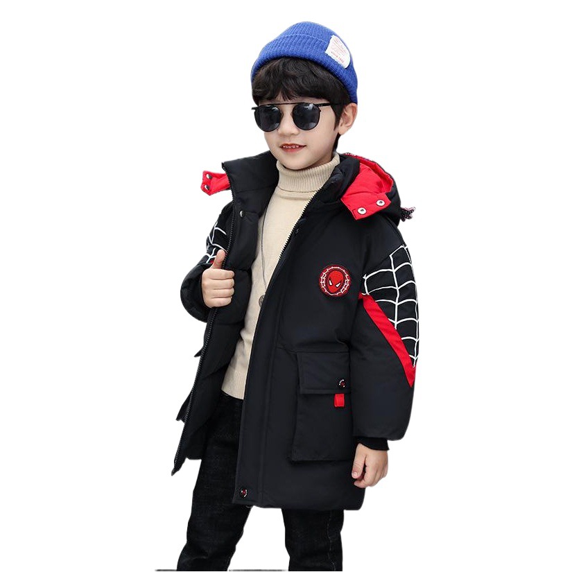 Cross-border Children's Winter Cotton-padded Jacket Boys' Middle and Big Children's Thickened Jacket 2024 New Mid-length Down Cotton-padded Jacket