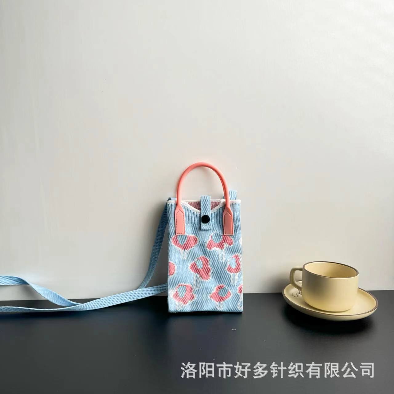 Picture of Advanced Sense Ins Mobile Phone Bag New Cartoon Knitted Bag Dopamine Niche All-match Crossbody Shoulder Bag Handbag