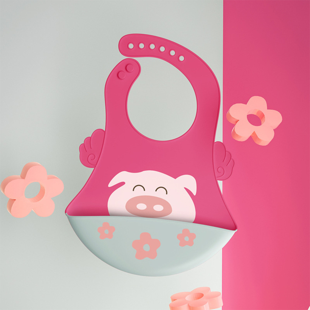 Picture of Baby Dining Bib Stereo Silicone Baby Waterproof Super Soft Food Food Bucket Children Children's Slippery Bucket Wash-Free Cross-Border