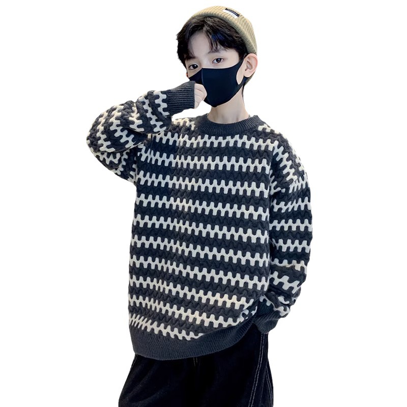 Picture of Boys' sweater autumn and winter style fried street 2023 new knitwear winter boys' medium and large children's winter top western style