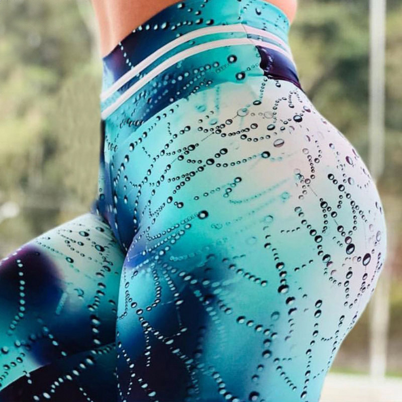 Picture of Spot supply cross-border Wish Amazon Ebay water droplets sweat beads high waist printed leggings sports yoga pants