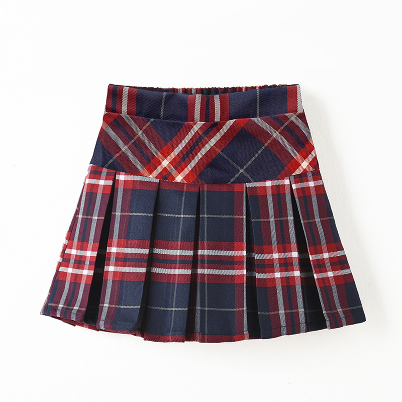 Picture of Girl's Pleated Skirt Skirt Children's Middle and Big School khaki School Uniform Short Skirt Girl's College Style Skirt