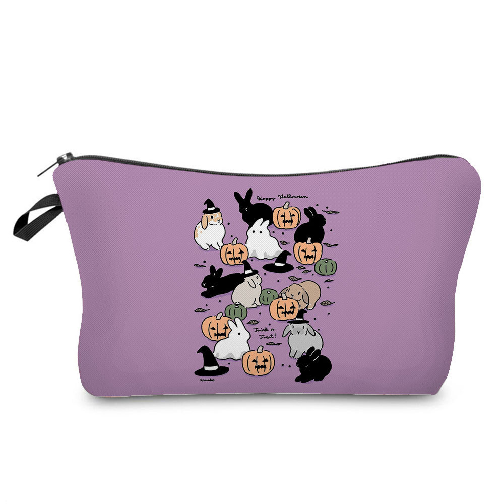Picture of Trendy cartoon new rabbit printed cosmetic bag fashionable cute drop-resistant storage bag large capacity wash bag