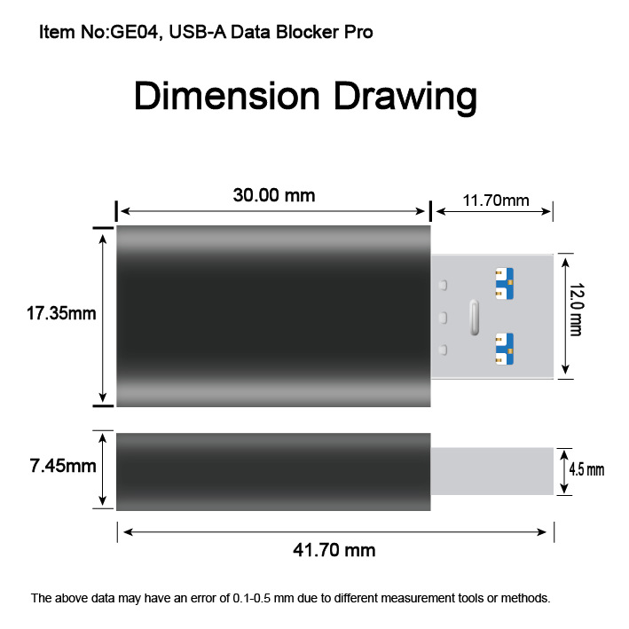Picture of USB-A data blocker USB anti-theft brush USBData Blocker effective protection of personal privacy and security