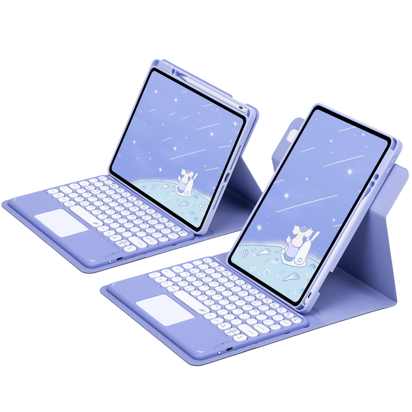 Picture of For iPad10.2 protective cover 10 generation acrylic rotating magnetic Bluetooth keyboard protective cover 10.9 pen slot
