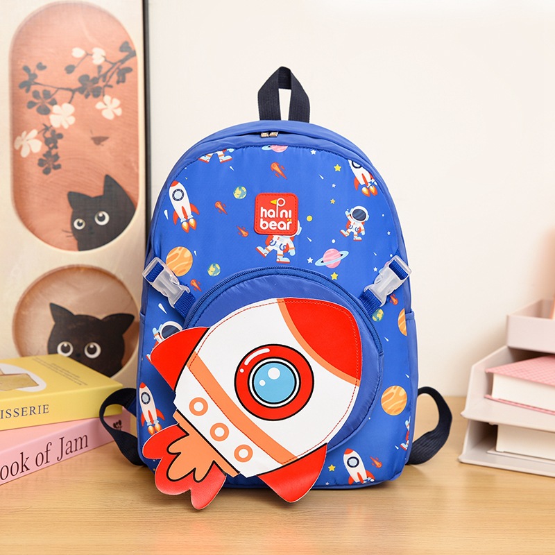 Picture of New Schoolbag for Primary School Students Large Capacity Trendy Decomposable Small Bag Soccer Rocket Printed Backpack for Boys and Girls