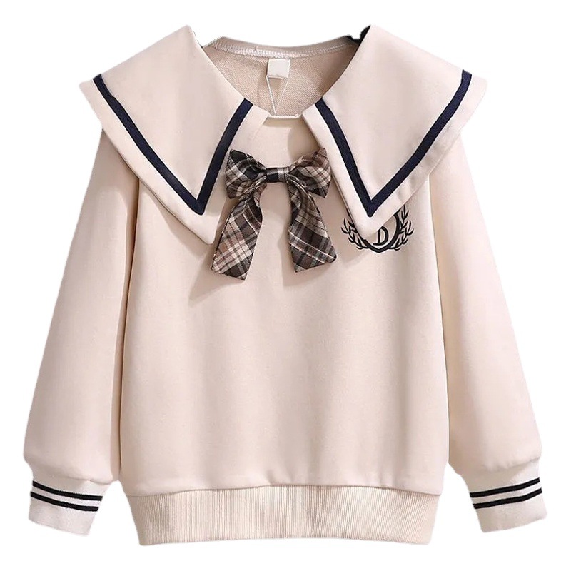 Girls' sweater Spring and Autumn new children's western style thin doll collar medium and large children's baby girls' autumn casual top