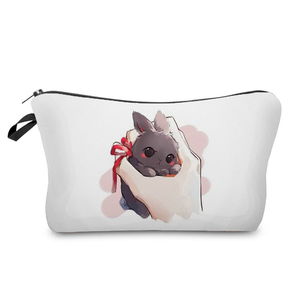 Picture of Trendy cartoon new rabbit printed cosmetic bag fashionable cute drop-resistant storage bag large capacity wash bag