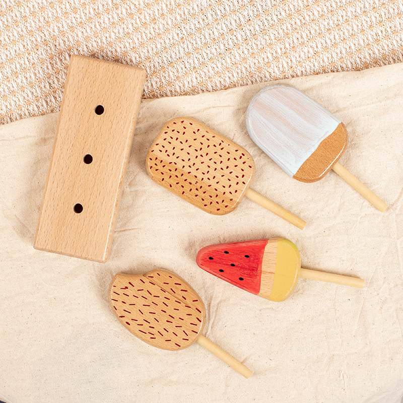 Picture of New Beech Ice Cream Donut Ice Cream Ice Popsicle Egg Che Che Che Le Kitchen Play House Wooden Toy Gift