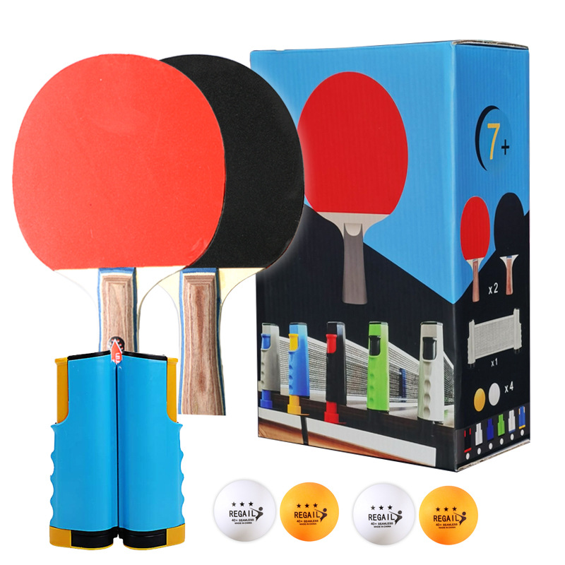 Picture of Cross-border hot sale REGAIL boxed table tennis telescopic net set 2-beat 4-ball table tennis racket Net Set