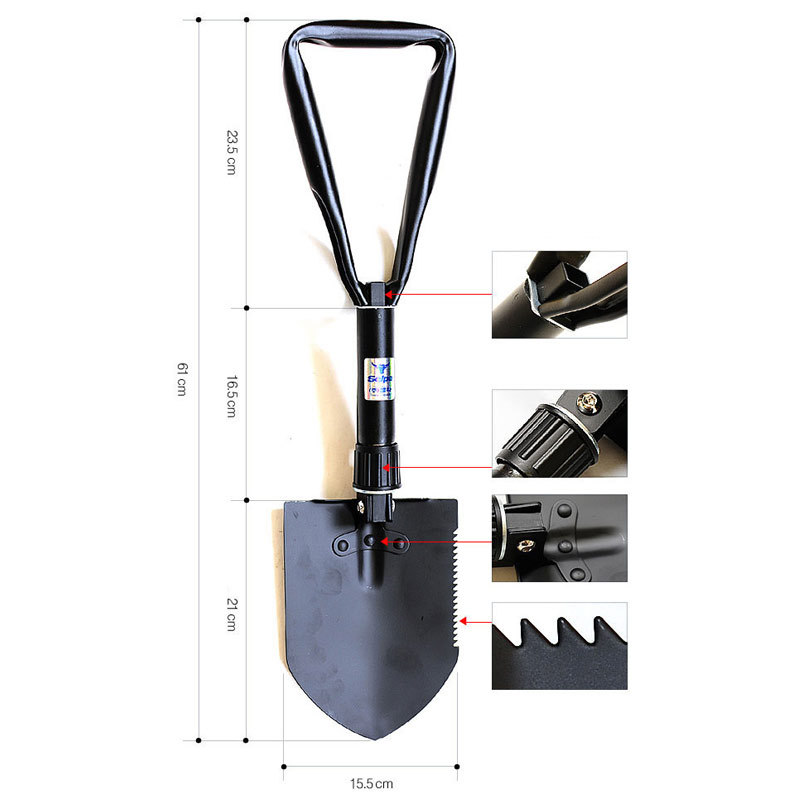 Picture of Outdoor large folding shovel camping courtyard shovel pickaxe mountaineering camping portable large shovel wholesale