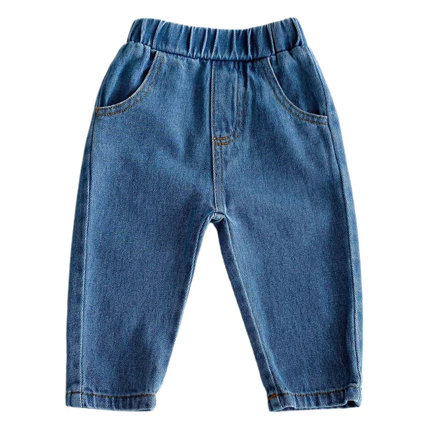 Children's Pure Color Jeans Baby 0-5 Years Old Korean Style Soft Pants Newborn Boys Simple Autumn Casual Pants