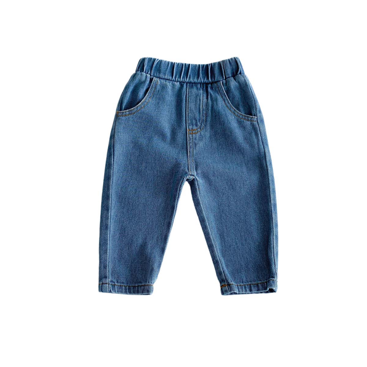 Picture of Children's Pure Color Jeans Baby 0-5 Years Old Korean Style Soft Pants Newborn Boys Simple Autumn Casual Pants