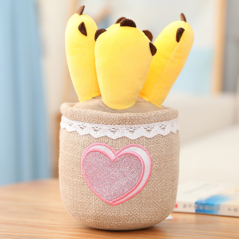 Picture of Mushroom Fleshy Tulip Green Plant Potted Plant Ornaments Cloth Doll Amazon Plush Toy Doll Cross Border Doll