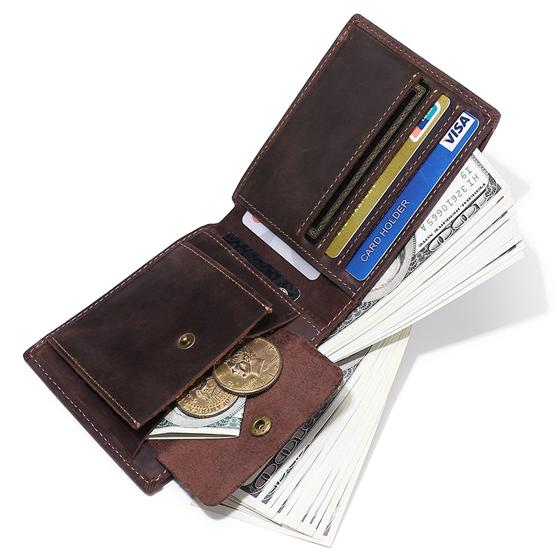 Picture of Men's Genuine Leather Wallet 2022 New Retro Crazy Horse Leather Wallet High-End Brand Men's Wallet Business Fashion Soft