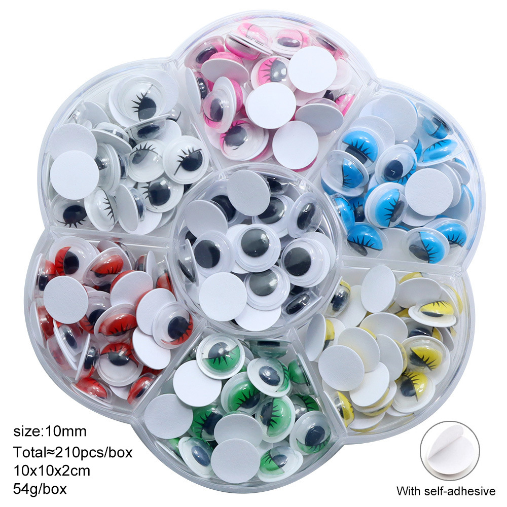 Picture of Cross-border Amazon plastic toy adhesive eyes black and white movable eye beads DIY accessories boxed handmade stickers material