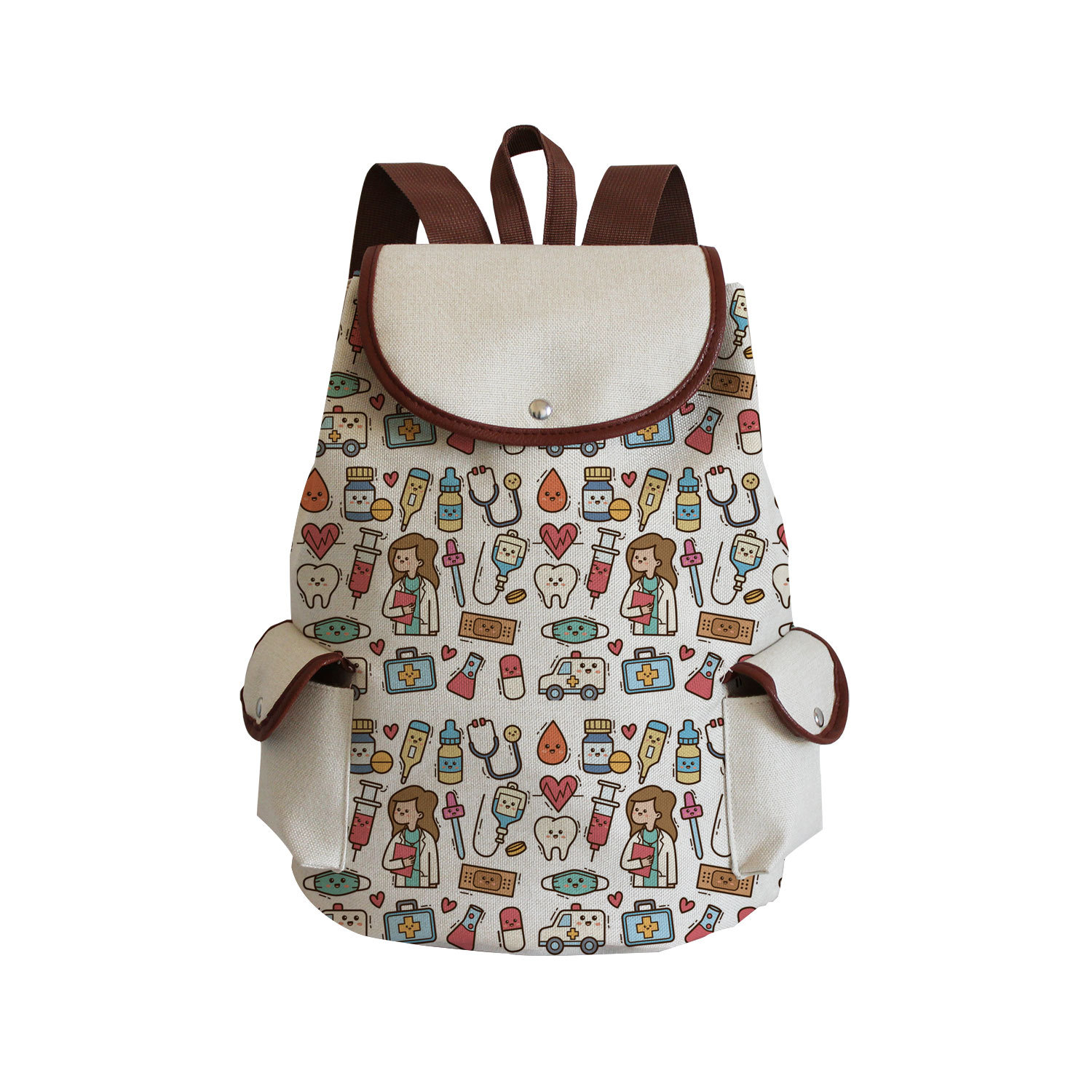 Picture of Cross-border Nurse Printed Backpack Medical Printed Large Capacity Backpack Cartoon Pattern Student Schoolbag Wholesale
