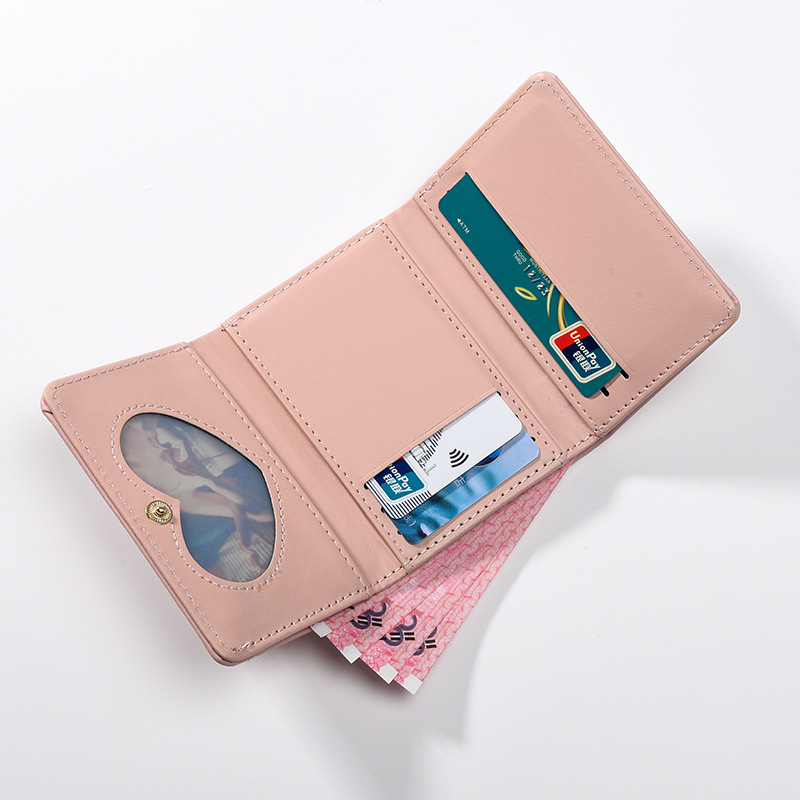 Picture of New Fashion Korean Style Short Women's Small Wallet Solid Color Ins Simple Multi Card Cute Student Change Card Bag