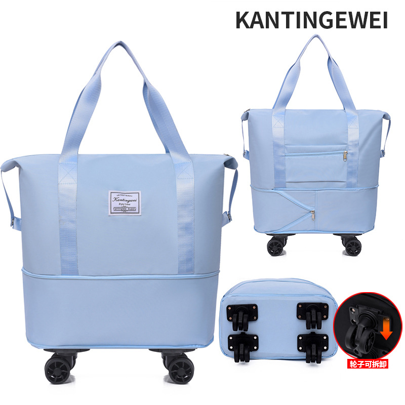 Picture of Large Capacity travel bag double-layer extended universal detachable wheel short trip cover trolley Oxford fitness anti-bag
